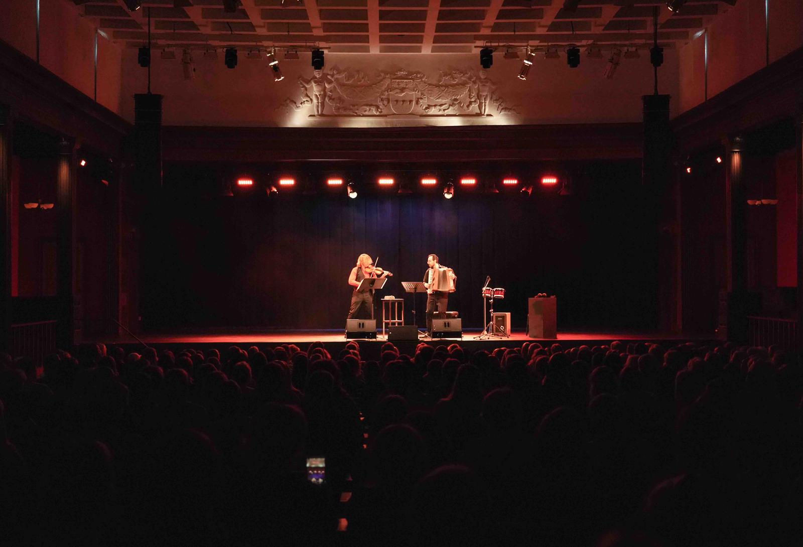 Roberto Palermo live performance with violin and percussion